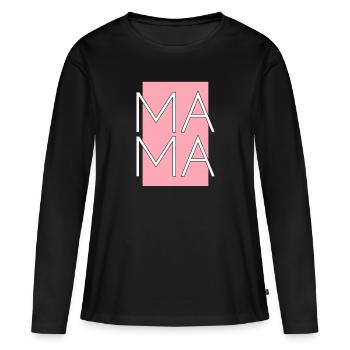 Maman - T-shirt manches longues Premium bio Femme - noir - Devant - Julia (174cm)