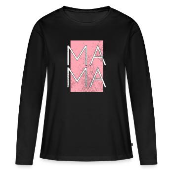 Maman - T-shirt manches longues Premium bio Femme - noir - Devant - Julia (174cm)