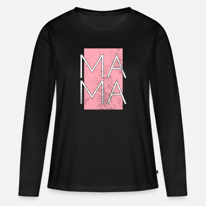 Mama - Frauen Premium Bio Langarmshirt - Schwarz
