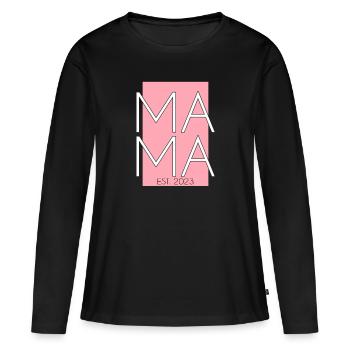Maman 2023 - T-shirt manches longues Premium bio Femme - noir - Devant - Julia (174cm)