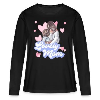 MAMAN ADORABLE - T-shirt manches longues Premium bio Femme - noir - Devant - Julia (174cm)