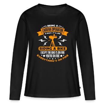 Being A Camera Operator Is Films Camera Operator - Frauen Premium Bio Langarmshirt - Schwarz - Vorne - Julia (174cm)