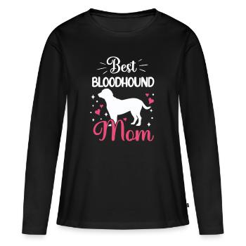 Meilleure maman de lévrier hanovrien - T-shirt manches longues Premium bio Femme - noir - Devant - Julia (174cm)