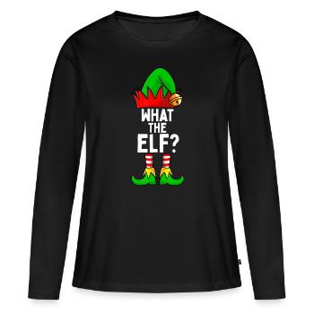 Was der Elf Matching Family Christmas - Frauen Premium Bio Langarmshirt - Schwarz - Vorne - Julia (174cm)