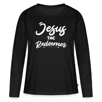 Jesus the Redeemer: Christian faith in God - Women's Premium Organic Long Sleeve Shirt - black - Front - Julia (174cm)
