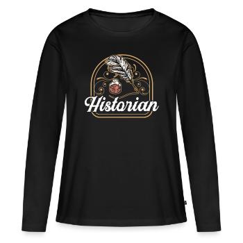 Historien Histoire Professeur d’histoire Histoire - T-shirt manches longues Premium bio Femme - noir - Devant - Julia (174cm)