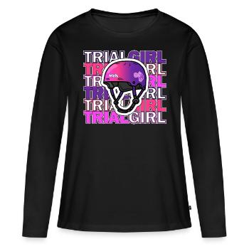 TRIAL GIRL Trialbike Race Moto Sport - T-shirt manches longues Premium bio Femme - noir - Devant - Julia (174cm)