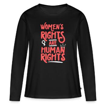 Feministische Frauenrechte sind MenschenrechteFeminismus - Frauen Premium Bio Langarmshirt - Schwarz - Vorne - Julia (174cm)