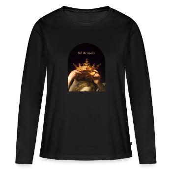 Sentez la princesse royale - T-shirt manches longues Premium bio Femme - noir - Devant - Julia (174cm)