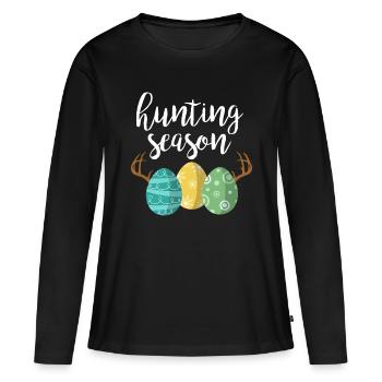 Hunting Season - Cute Bunny Funny Eastereaster hol - Women's Premium Organic Long Sleeve Shirt - black - Front - Julia (174cm)