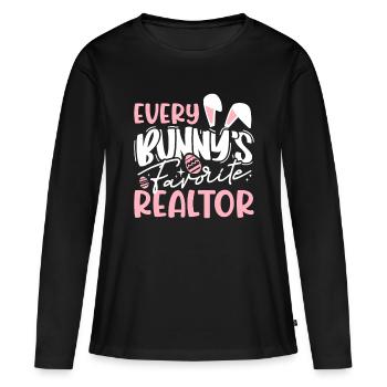 Realtor Easter Real Estate Agent - Women's Premium Organic Long Sleeve Shirt - black - Front - Julia (174cm)