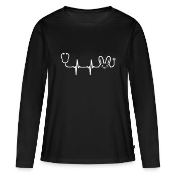 Heartbeat Easter Bunny idea Nurse Stethoscope Nurs - Women's Premium Organic Long Sleeve Shirt - black - Front - Julia (174cm)