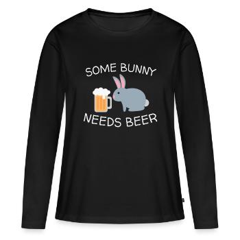 Some Bunny Needs Beer Funny Easter Drinking - Women's Premium Organic Long Sleeve Shirt - black - Front - Julia (174cm)