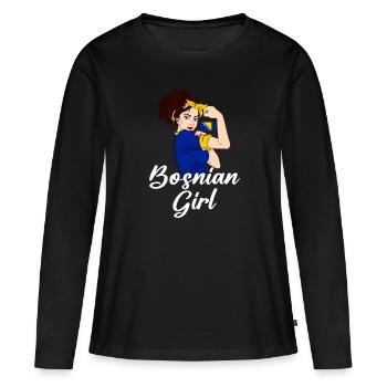 Bosnie-Herzégovine - T-shirt manches longues Premium bio Femme - noir - Devant - Julia (174cm)