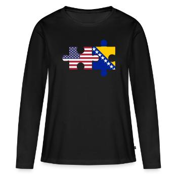 Bosnie-Herzégovine - T-shirt manches longues Premium bio Femme - noir - Devant - Julia (174cm)