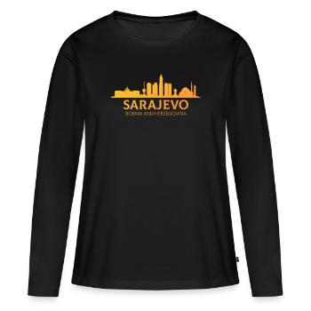 Bosnie-Herzégovine - T-shirt manches longues Premium bio Femme - noir - Devant - Julia (174cm)
