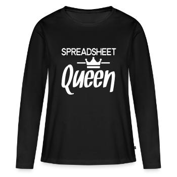Spreadsheet Queen Funny Accounting Worksheet Lover - Women's Premium Organic Long Sleeve Shirt - black - Front - Julia (174cm)