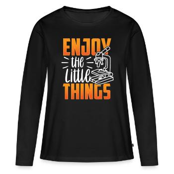 Enjoy the little things Microscopes Microscope - Women's Premium Organic Long Sleeve Shirt - black - Front - Julia (174cm)