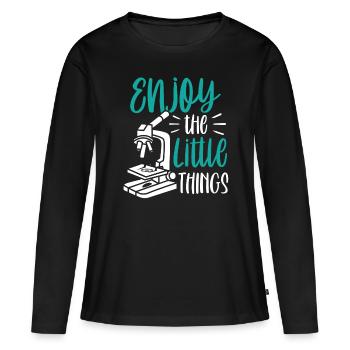 Enjoy the little things Microscope Microscopes - Women's Premium Organic Long Sleeve Shirt - black - Front - Julia (174cm)