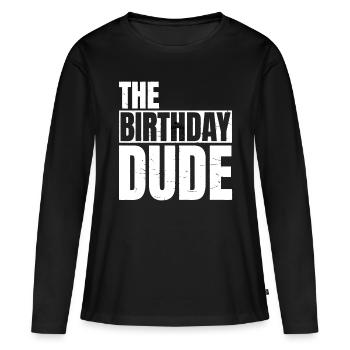 Le mec d’anniversaire | Fête d’anniversaire Appariement familial - T-shirt manches longues Premium bio Femme - noir - Devant - Julia (174cm)
