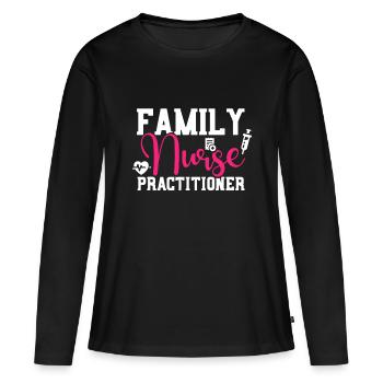 Familienkrankenschwester Praktiker FNP Familienpflege Stude - Frauen Premium Bio Langarmshirt - Schwarz - Vorne - Julia (174cm)