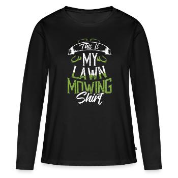 Ceci est mon idée de tonte de pelouse Tondeuse à gazon Design Gard - T-shirt manches longues Premium bio Femme - noir - Devant - Julia (174cm)