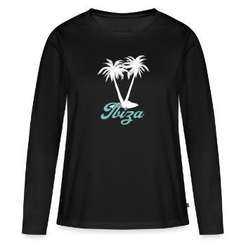 Ibiza - Frauen Premium Bio Langarmshirt - Schwarz - Vorne - Julia (174cm)