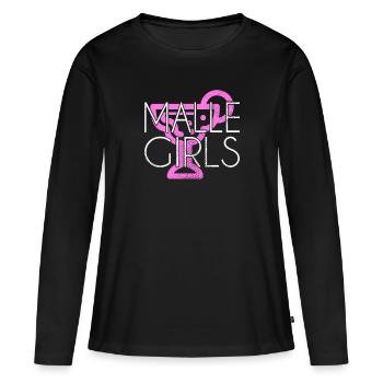 Malle filles - T-shirt manches longues Premium bio Femme - noir - Devant - Julia (174cm)