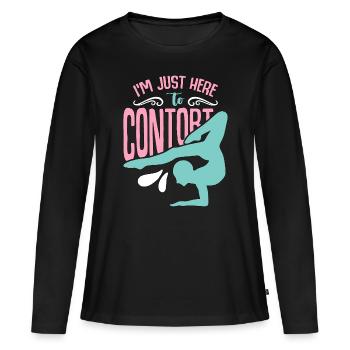 Contortion I'm Just Here To Contort Gymnastics - Women's Premium Organic Long Sleeve Shirt - black - Front - Julia (174cm)
