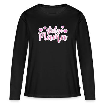 stolze Mama - Frauen Premium Bio Langarmshirt - Schwarz - Vorne - Julia (174cm)