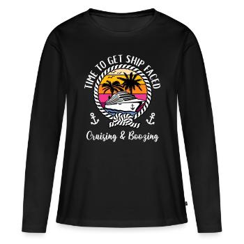 Cruise Squad Kreuzfahrt- und Saufzeit, um das Schiff zu bekommen - Frauen Premium Bio Langarmshirt - Schwarz - Vorne - Julia (174cm)