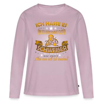 SCHWEISSER - Frauen Premium Bio Langarmshirt - Altrosa - Vorne - Julia (174cm)