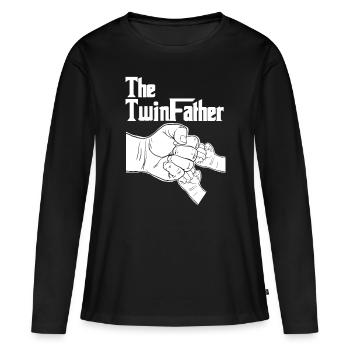 Der Zwillingsvater, Vater von Twins Fist Bump - Frauen Premium Bio Langarmshirt - Schwarz - Vorne - Julia (174cm)