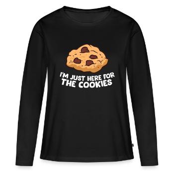I'm Just Here For The Cookies Funny Christmas Cook - Women's Premium Organic Long Sleeve Shirt - black - Front - Julia (174cm)