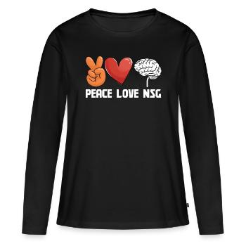 Brain Surgeon Peace Love NSG Neurosurgeon Surgeon - Women's Premium Organic Long Sleeve Shirt - black - Front - Julia (174cm)