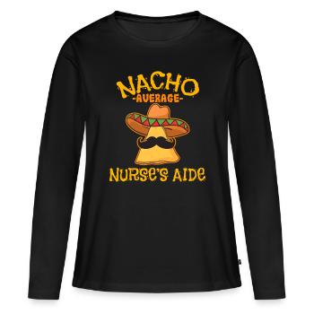 Nacho Aide-infirmier moyen CNA Cinco de Mayo Mexic - T-shirt manches longues Premium bio Femme - noir - Devant - Julia (174cm)