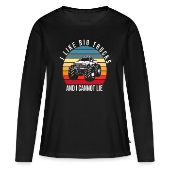 J’aime les gros camions et je ne peux pas mentir Retro Monster T - T-shirt manches longues Premium bio Femme - noir - Devant - Julia (174cm)