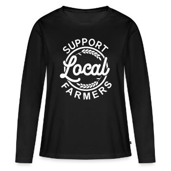 Support Your Local Farmer Grain for men women funn - Women's Premium Organic Long Sleeve Shirt - black - Front - Julia (174cm)