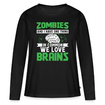 Brain Surgeon Zombies And I Love Brains Surgery - Women's Premium Organic Long Sleeve Shirt - black - Front - Julia (174cm)