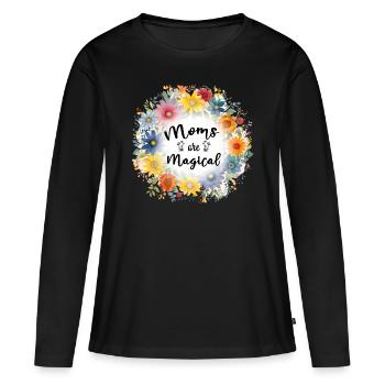 Mütter sind magisch süß Muttertag 2024 - Frauen Premium Bio Langarmshirt - Schwarz - Vorne - Julia (174cm)