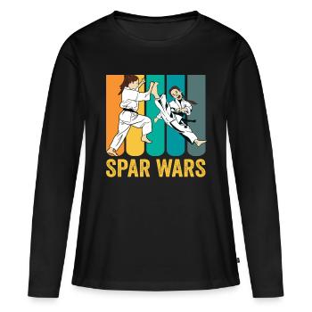 Spar Kampftraining - Sparring Arts Martiaux fille - T-shirt manches longues Premium bio Femme - noir - Devant - Julia (174cm)