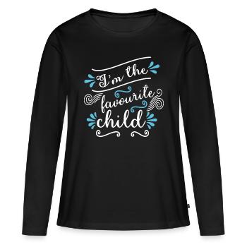 Je suis l’enfant préféré Blague drôle Appariement familial - T-shirt manches longues Premium bio Femme - noir - Devant - Julia (174cm)