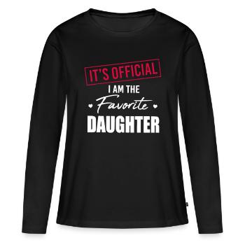 Es ist offiziell, ich bin die Lieblingstochter Familie Lo - Frauen Premium Bio Langarmshirt - Schwarz - Vorne - Julia (174cm)