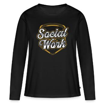Social Work Profession Social Worker Social Work - Women's Premium Organic Long Sleeve Shirt - black - Front - Julia (174cm)