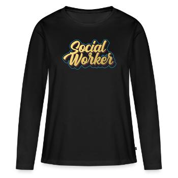 Social Worker Profession Social Worker Social Work - Women's Premium Organic Long Sleeve Shirt - black - Front - Julia (174cm)