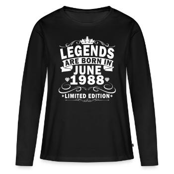 Juni 1988 Jahrestag Juni 1988 Juni - Frauen Premium Bio Langarmshirt - Schwarz - Vorne - Julia (174cm)