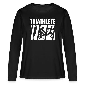 Triathlète Triathlète Sport Triathlon Triathlons - T-shirt manches longues Premium bio Femme - noir - Devant - Julia (174cm)