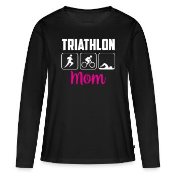 Triathlon Mama Triathlons Triathlète Triathlète - T-shirt manches longues Premium bio Femme - noir - Devant - Julia (174cm)