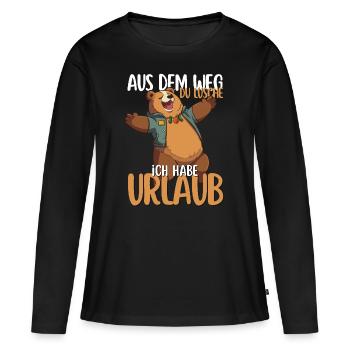 Urlaubsshirt Aus dem Weg du Lusche Ich habe Urlaub - Frauen Premium Bio Langarmshirt - Schwarz - Vorne - Julia (174cm)