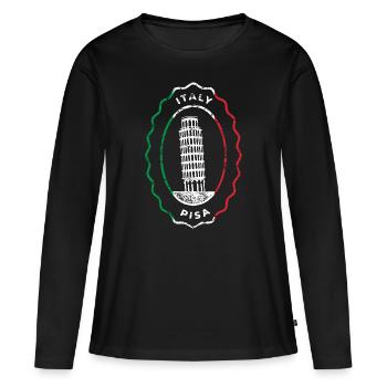 Italie Pise Italie La tour penchée de Pise Rome - T-shirt manches longues Premium bio Femme - noir - Devant - Julia (174cm)